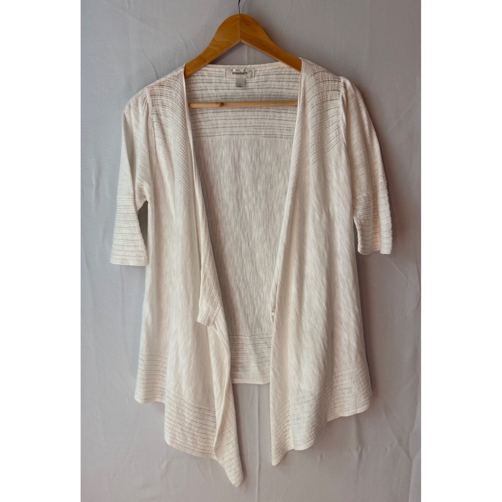 Summer Cardigan Women S White Coastal Open Front Cotton Textured Knit Drape